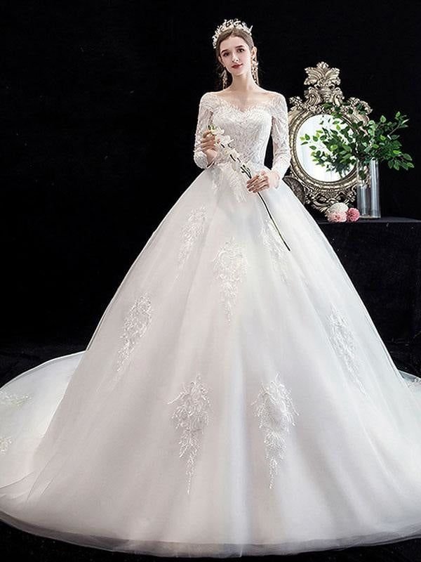 new-white-wedding-dress-ball-gown-cathedral-train-jewel-neck-34-length-sleeves-natural-waist-applique-satin-fabric-bridal-dresses-982.jpg