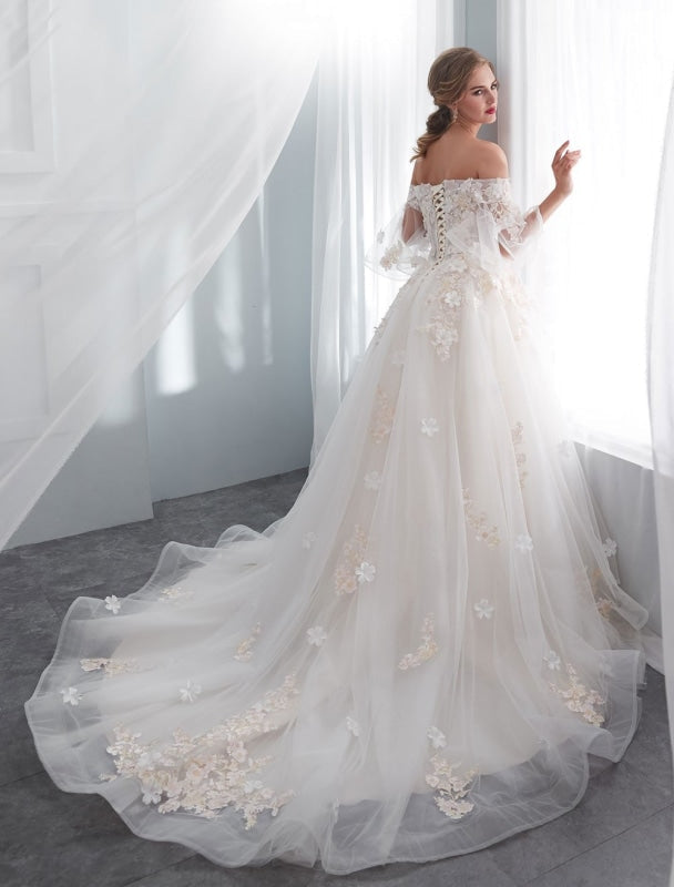 princess-wedding-dresses-half-sleeve-off-shoulder-lace-flowers-pearls-applique-ivory-bridal-dress-with-train-560.jpg