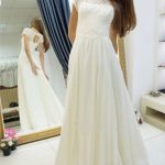 Cap Sleeve Beach Wedding Dress with Sweep Train
