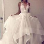 Affordable Beach Wedding Dress with Lace Appliques