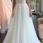 Ivory Tulle Beach Wedding Dress with Spaghetti Straps