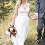 Beach Wedding Dress with V-Neck and Spaghetti Straps