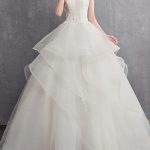 Beautiful Strapless Floor Length Tulle Wedding Dress