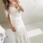 Affordable Off-the-Shoulder Mermaid Long Wedding Gown