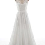 Classic V-neck Lace Chiffon A-line Wedding Dress
