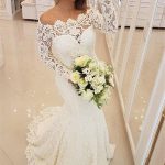 Beautiful Appliques Mermaid Wedding Dress with Long Sleeves