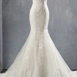 Chic Off-Shoulder Lace-up Mermaid Wedding Dress with Applique