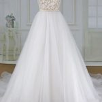 Glamorous Spaghetti Strap A-line Tulle Wedding Dress with Applique