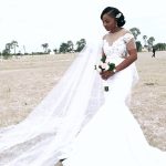 Beautiful Sheer Tulle Mermaid Wedding Dress with Applique and Pleated Skirt