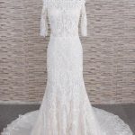Gorgeous Appliques Court Train Mermaid Wedding Dress