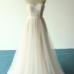 Beautiful Illusion Lace Tulle A-line Wedding Dress with Delicate Lace
