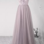 Chic Lace-Up Lace Tulle A-line Wedding Dress with Lovely Appliques