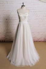 Stunning Strapless Lace Tulle A-line Wedding Dress with Delicate Embellishments