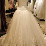 Enchanting Ball Gown Square Neck Court Train Lace Tulle Dropped Waist Wedding Dress