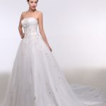 Exquisite Ball Gown Sweatheart Strapless Embroidered Beading Sequins Chapel Train Bridal Dress