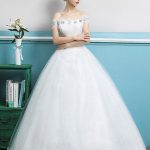 Beautiful Ball Gown Off-Shoulder Lace Tulle Sleeveless Wedding Dress