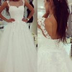 Elegant Bateau Sleeveless A-Line/Princess Tulle Lace Wedding Dress