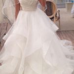 Dazzling Beach Long A-Line Strapless Layered Tulle Bridal Gown