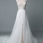 Seductive Beach Wedding Dress A-Line Sleeveless V-Neck High Split Backless Bridal Gown