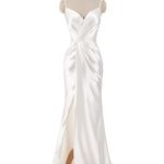 Captivating Beach Wedding Dresses Mermaid Sleeveless Evening Dresses V-Neck Straps Split Ivory Bridal Gown With Court Train