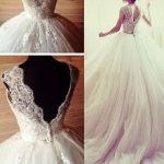 Charming Beaded Lace Tulle Ball Gown for Chapel Wedding