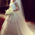 Dreamy Beaded Lace Tulle Cupcake Ball Gown for Chapel Wedding