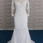 Mesmerizing Mermaid Wedding Dress with Beading Appliques and Long Sleeves