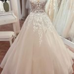 Enchanting Long A-Line Wedding Dress with Lace Appliques and Tulle