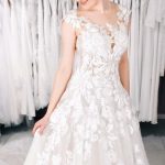 Elegant Long A-Line Bateau Wedding Dress with Pearl Lace and Tulle