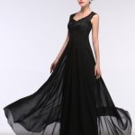 Stylish Black Floor-Length Lace Tulle Bridal Gown with Illusion Neckline