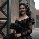 Luxurious Black Strapless Sweetheart A-Line Wedding Dress with Chapel Train