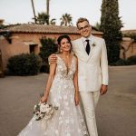 Graceful Boho A-Line Wedding Dress with Straps and Lace Appliques