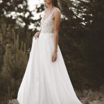 Lovely Boho V-Neck Lace A-Line Wedding Dress with Sleeves