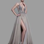 Elegant Deep V-Neck Sleeveless A-Line Prom Dress with Boho Vibes