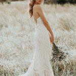 Beautiful Lace A-Line Halter Sleeveless Bridal Gown with Train