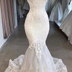 Gorgeous Tulle Mermaid Wedding Dress with Amazing Appliques
