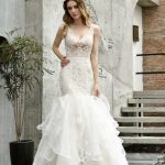 Sleeveless Mermaid Wedding Dress with Amazing Tulle and Lace Details