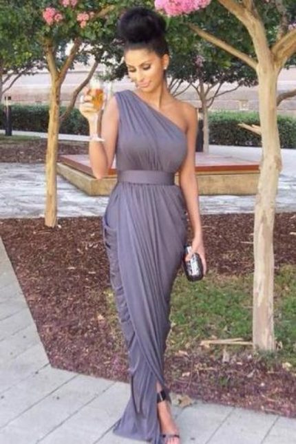 Simple Ruffle Chiffon Bridesmaid Dresses: Fashionable and Affordable Plus Size Wedding Dress