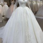 Ball Gown Tulle Wedding Dress with Elegant Long Sleeves