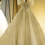 Glorious Short Sleeve Lace Tulle Wedding Dress for a Beautiful Bride