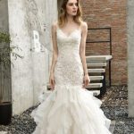 Gorgeous Mermaid Organza Wedding Dress Adorned with Appliques and Beading