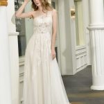 One Shoulder A-Line Wedding Dress with Tulle and Lace Details
