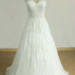 Elegant Cap Sleeve Appliques Tulle A-Line Wedding Dress
