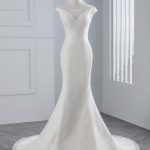 Stunning Mermaid Wedding Dress with Cap Sleeves and Lace-Up Back