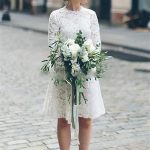 Short Summer Wedding Dress Online Featuring Casual Long Sleeves and Lace Details