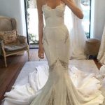 Stunning Mermaid Wedding Dress with Sweetheart Neckline Lace Appliques and Chapel Train