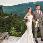 Backless Wedding Dress with Lace Appliques Mermaid Silhouette and V-Neck