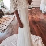 Bohemian Wedding Dress with Country Beach Vibes Featuring Lace and Chiffon