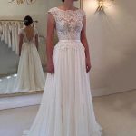 Backless Lace A-Line Wedding Dress with Jewel Neckline Perfect for Budget-Friendly Shopping