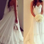 Sweetheart Lace A-Line Wedding Dress with Boho Beach Vibes